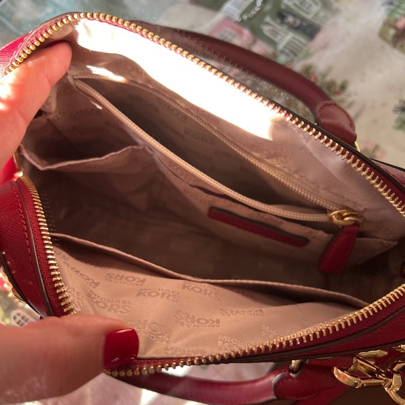 Michael Kors Leather Sandrine Studded Satchel Crossbody~EUC~ - Picture 4 of 4